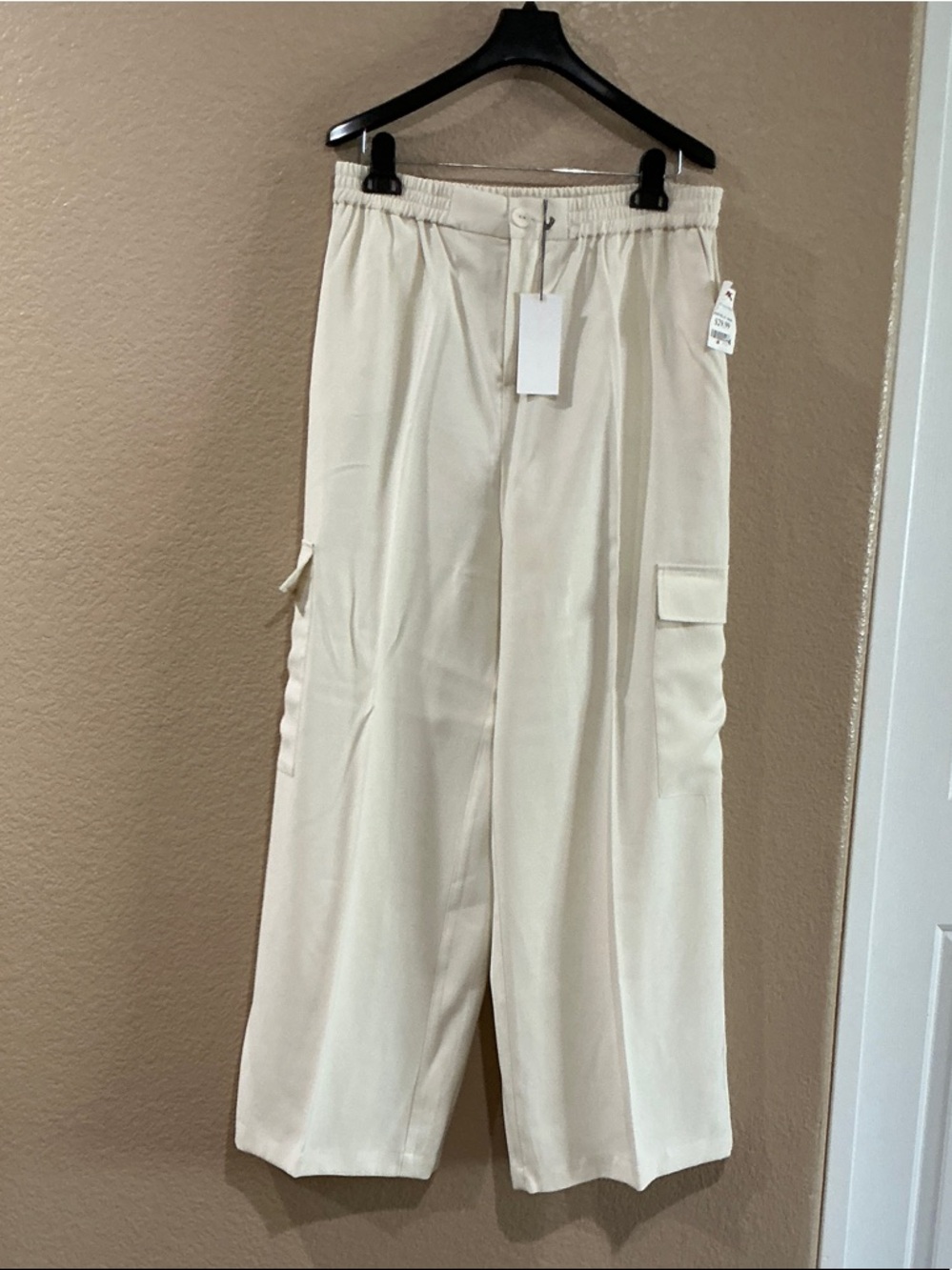 Wayf Cream Wide-Leg Cargo Pants for Men